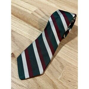 Vintage Brooks Brothers Makers Silk Repp Tie Green White And Red Necktie England